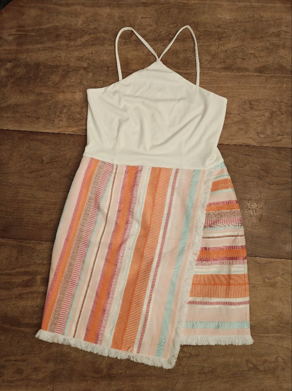 Hutch for Anthropologie Colorblock Striped Woven Fringe Dress – Size 12